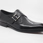 Carrucci Monkstrap Calfskin Shoes - Black
