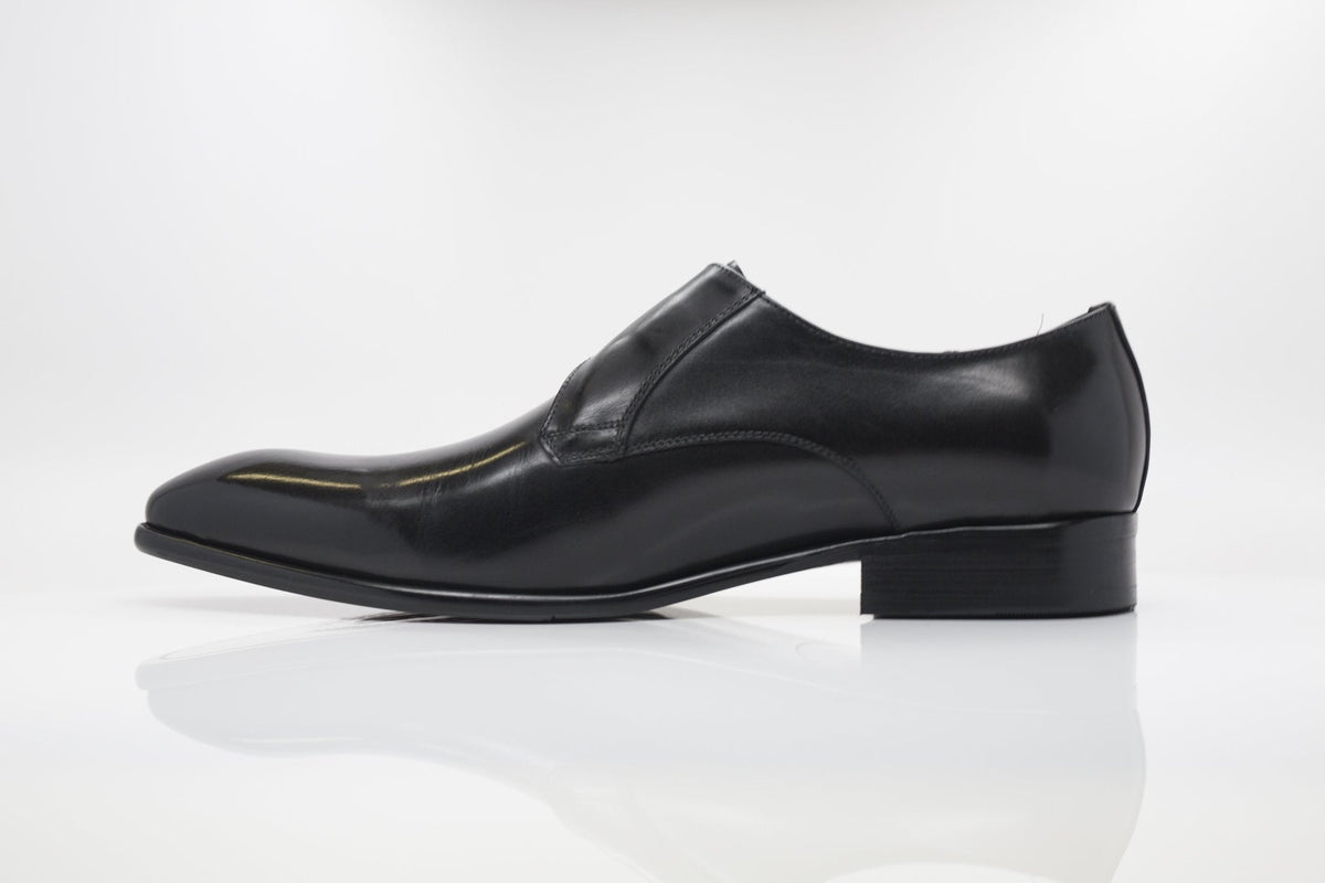 Carrucci Monkstrap Calfskin Shoes - Black