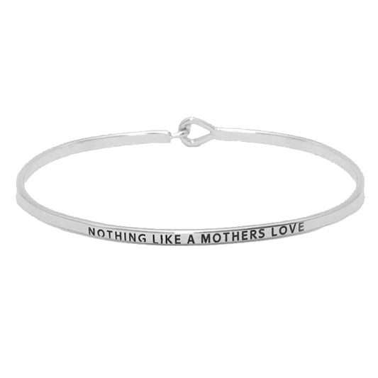 Brazalete rígido de metal con gancho "Nada como el amor de una madre"