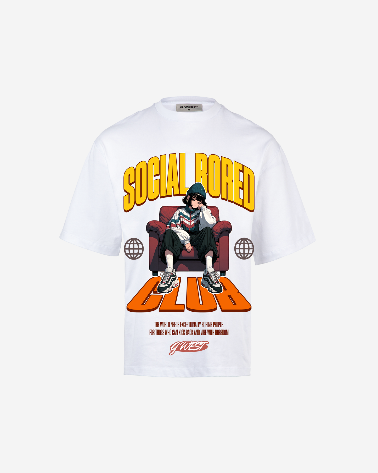 G WEST SOCIAL BORED OVERSIZED T-Shirt Mens