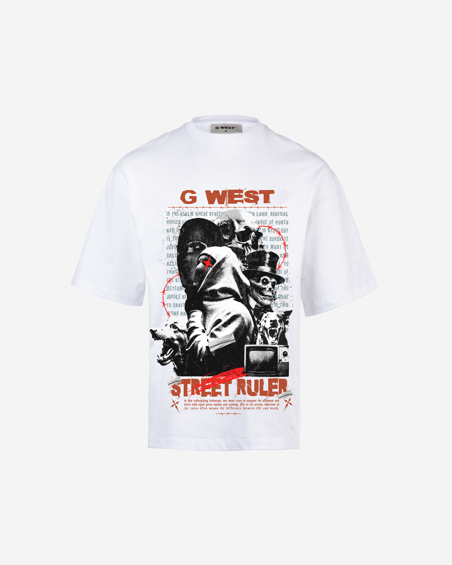 G WEST STREET RULER OVERSIZED T-Shirt Mens