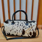 Pony Skin Bag - Medium Cowhide Duffel, Genuine Leather Weekender, Stylish Travel Luggage, Unisex Gift Idea