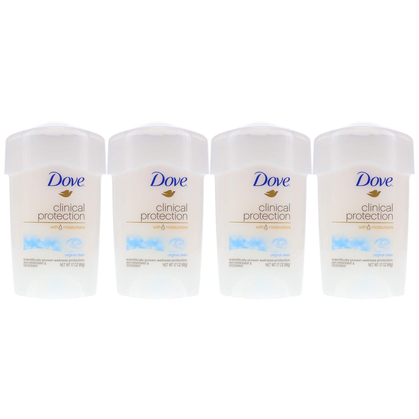 Desodorante Dove Clinical Protection Original Clean 48g (Paquete de 4) (Lote)
