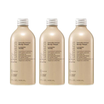 HEY HUMANS Body Wash Lavender Vanilla - 14 fl oz - (Pack of 3)