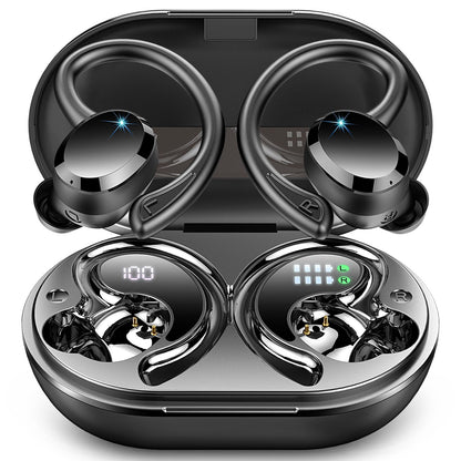Auriculares inalámbricos Hupoaf Bluetooth con pantalla LED y resistencia al agua IPX7, intrauditivos