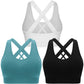 Sujetadores deportivos Double Couple para mujer, acolchados, de alto impacto, sin costuras, espalda cruzada, tops de entrenamiento, sujetador deportivo de gimnasio, talla L