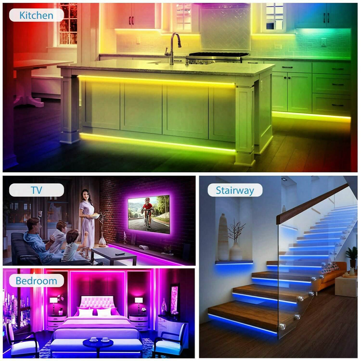 Tira de luces LED de 5M 5050 SMD RGB resistente al agua, control inteligente WIFI e IR con APP