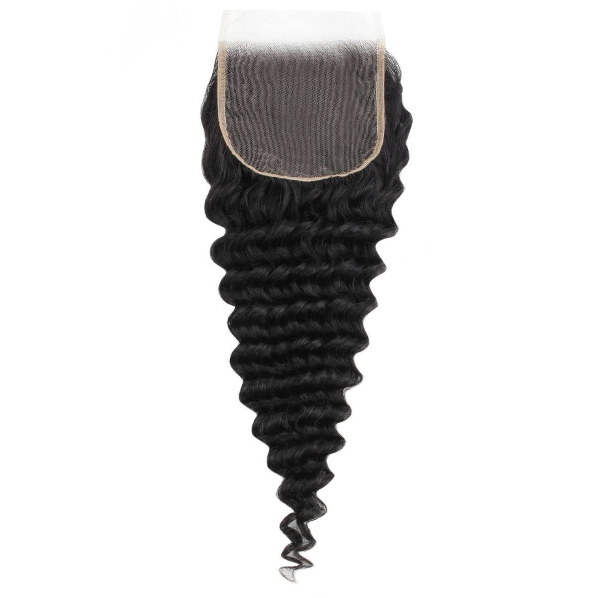 Cierre de cabello humano con encaje transparente Deep Wave 5x5