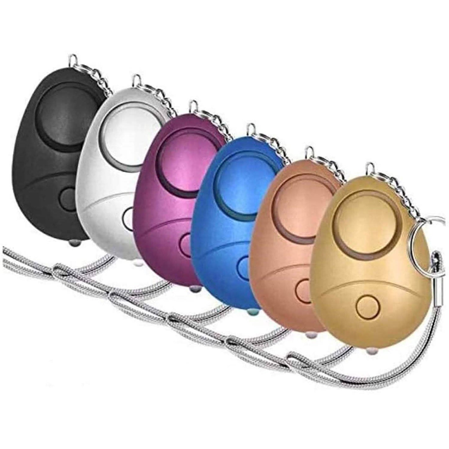 Paquete de 6: llavero con alarma de seguridad personal de 140 dB con luces LED