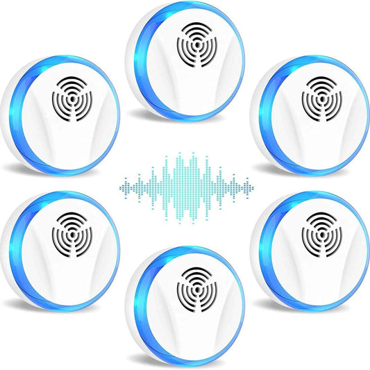 Paquete de 6: Repelente Electrónico de Plagas, Conectable para Control de Plagas en Interiores
