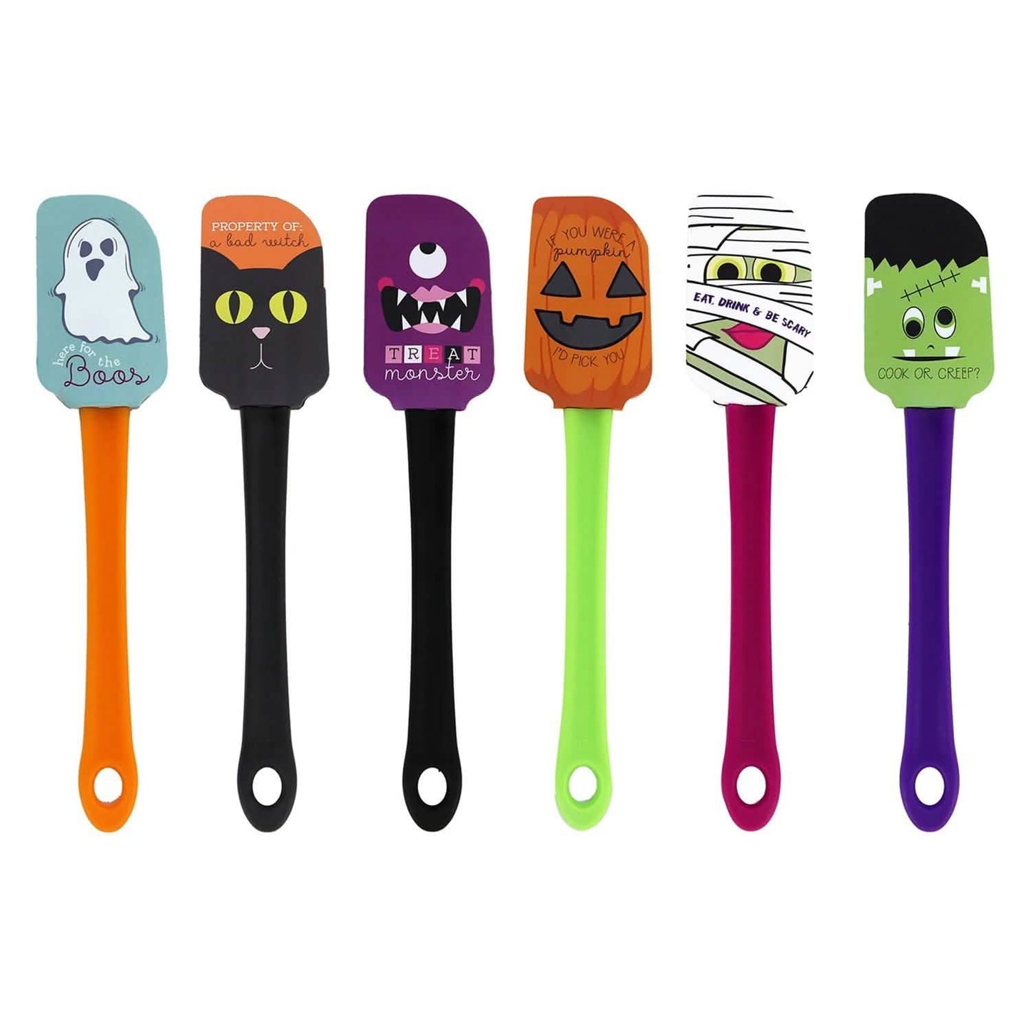 Juego de 6 espátulas de silicona de cocina para uso diario de Halloween