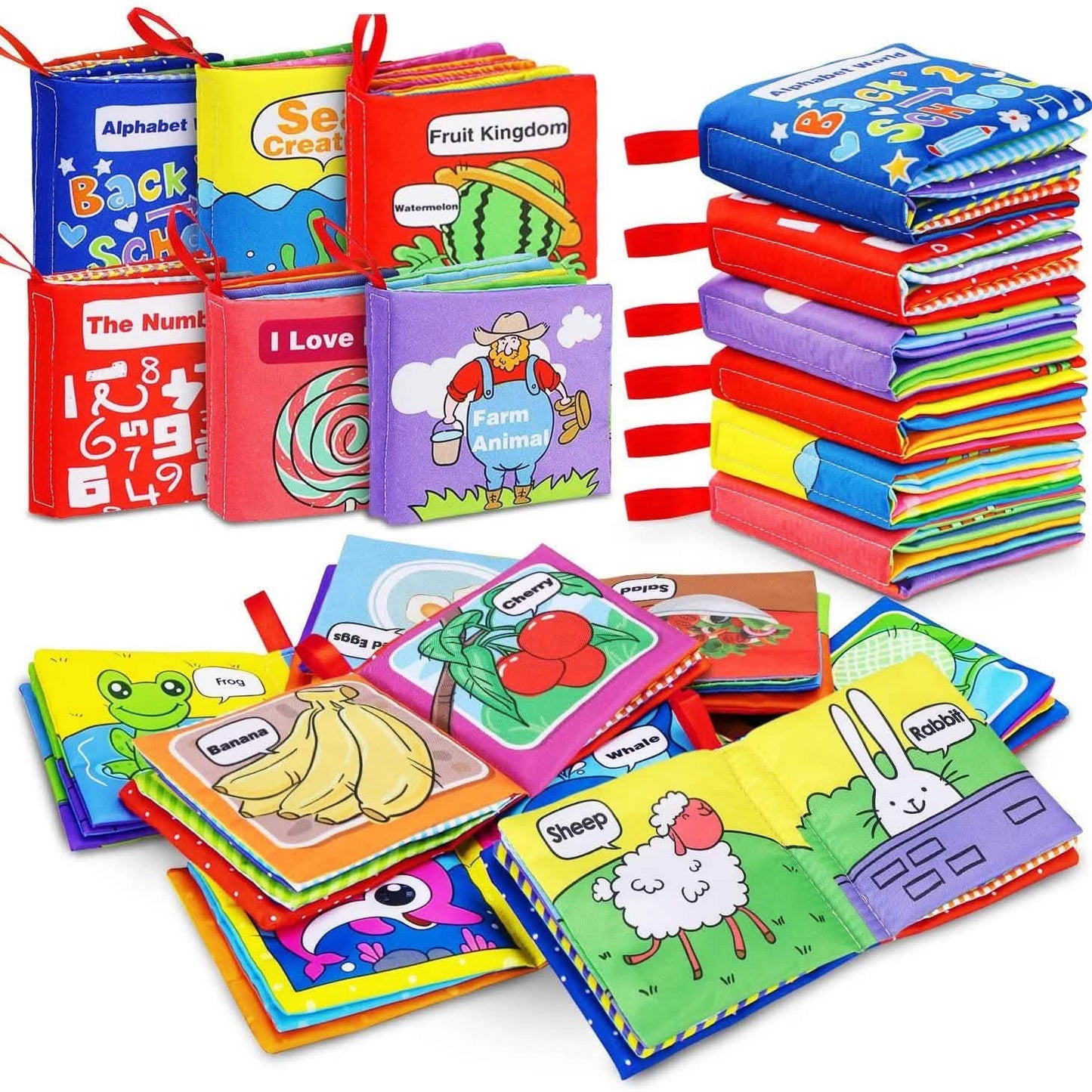 Paquete de 6: libros de tela para bebé Magicfun