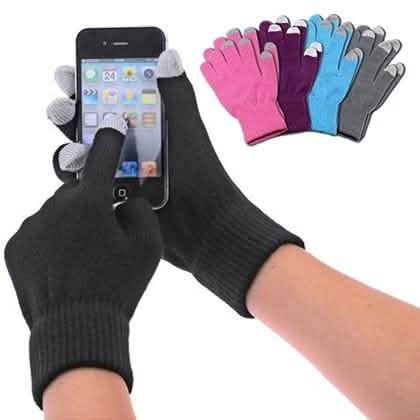 Paquete de 6: Guantes para pantallas táctiles de smartphones en rosa