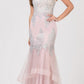 LIQUIDACIÓN - Vestido de Noche Strapless Bordado con Falda en Capas Eureka 6009 (Talla XL)
