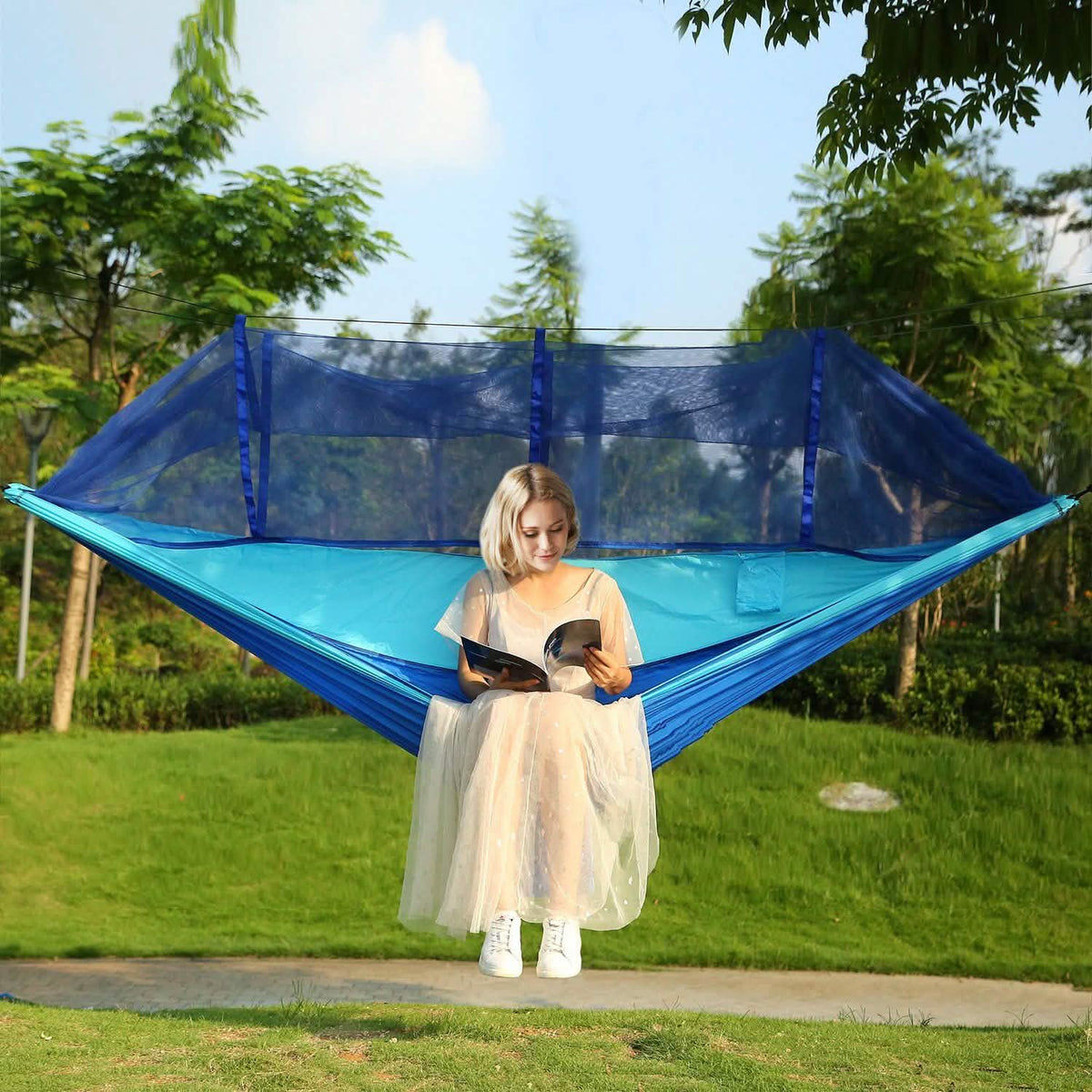 Hamaca de 2 personas con mosquitera, soporta hasta 272 kg