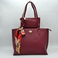 Structured Shoulder Tote Bag with Matching Pouch and Scarf