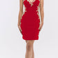 CLEARANCE - Eureka 6016 Lace Applique Sweetheart Short Cocktail Dress (Size XS)