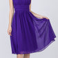 CLEARANCE - Lilac Short Wedding-Guest Dress Ruched-Bodice (Size Medium)