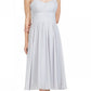 CLEARANCE - Lilac Short Wedding-Guest Dress Ruched-Bodice (Size Medium)