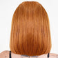 Peluca Bob de Cabello Humano 100% Cinnamon, Encaje Frontal Transparente 13x4
