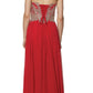 Juliet 608 Embroidered Bodice Long Formal Dress Lace Up Back