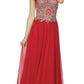 Juliet 608 Embroidered Bodice Long Formal Dress Lace Up Back