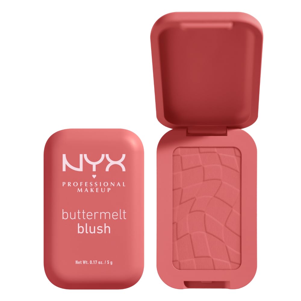 NYX PROFESSIONAL MAKEUP Colorete en Polvo Buttermelt Colorete Resistente a la Decoloración y la Transferencia Duración de hasta 12 Horas Fórmula Vegana - Feeling Butta