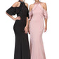 CLEARANCE - Eureka 6110 Cold Shoulder High Neckline Mermaid Gown (Size XS)