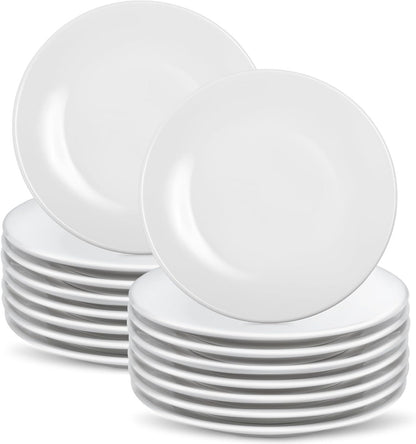 16 Platos de Postre de Porcelana, Platos de Aperitivo Blancos de 6 Pulgadas, Platos Pequeños Redondos Blancos, Platos Pequeños para Aperitivos, Plato de Postre de Cerámica para Aperitivos de Pastel, Aptos para Microondas y Lavavajillas