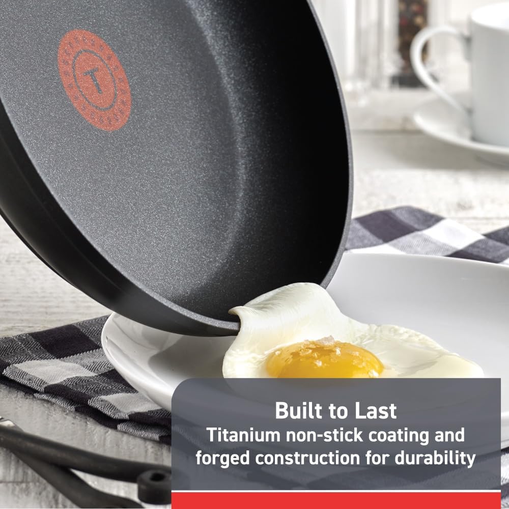 T-fal Advanced Sartén Antiadherente de 10.5 Pulgadas Apto para Horno a 350F Utensilios de Cocina, Ollas y Sartenes, Apto para Lavavajillas Negro