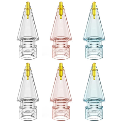 Puntas de repuesto transparentes FAFALITHIC (paquete de 6) compatibles con Apple Pencil de 2.ª generación, Apple Pencil de 1.ª generación, Apple Pencil USB-C y Apple Pencil Pro (transparente/rosa transparente/azul transparente)