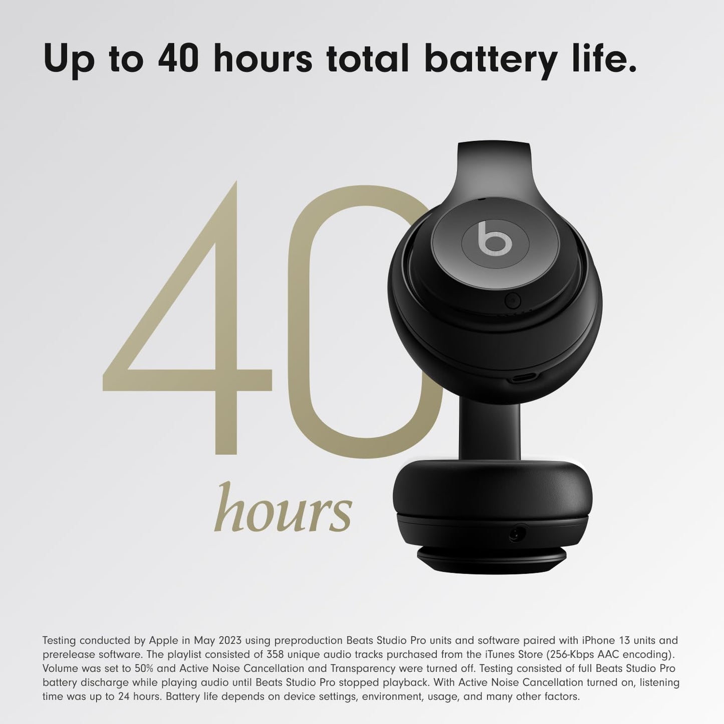 Auriculares inalámbricos supraaurales premium Beats Studio Pro - Hasta 40 horas de batería, cancelación activa de ruido, ideales para viajar y trasladarse, audio USB-C sin pérdidas, compatibles con Apple y Android - Negro (reacondicionado)