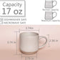 Bosmarlin Tazas Grandes de Cerámica de Gres con Salpicaduras, Juego de 2, Tazas Grandes de Té de Cerámica, 500 ml, Apto para Lavavajillas y Microondas (Blanco, 2)
