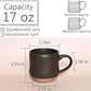 Bosmarlin Large Stoneware Speckled Coffee Mugs Set of 2, Big Tea Cup, 17 Oz, Dishwasher and Microwave Safe