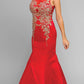 Juliet 623 Trumpet Style Gown with Applique Beading