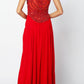 Juliet 628 Embellished Bodice Fit and Flare Prom Gown with Train