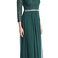 CLEARANCE - Celavie 6305L Three-Quarter Length Lace Sleeve Dress A-line (Size M)