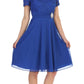 LIQUIDACIÓN - Vestido largo hasta la rodilla Celavie 6320S de manga corta (Talla L)