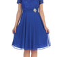 LIQUIDACIÓN - Vestido largo hasta la rodilla Celavie 6320S de manga corta (Talla L)