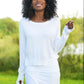 Pima Cotton Mini Knit Crewneck Sweater - White