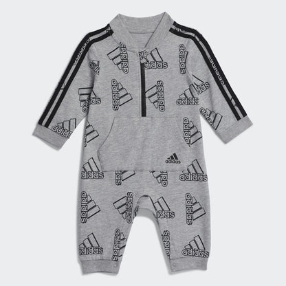 adidas baby girls Long Sleeve Zip Front Printed Track Suit Coveralls Medium Grey Heather 18 Months US