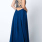 Juliet 637 Sleeveless A-Line Rhinestone Embellished Gown
