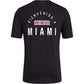 adidas Mens Soccer Messi X Miami Bienvenido a Miami Tee - Classic Relax Fit with Messi Graphic Logo and #10 Available in Black & White (Small Black)