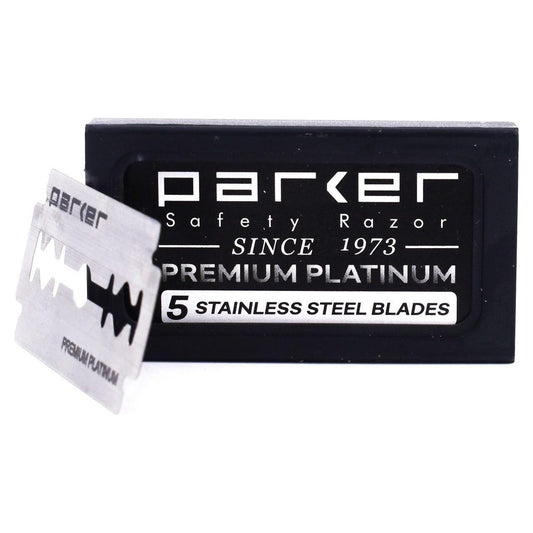 Parker Premium Platino Acero Inoxidable Cuchilla de Afeitar DE - 5 Hojas