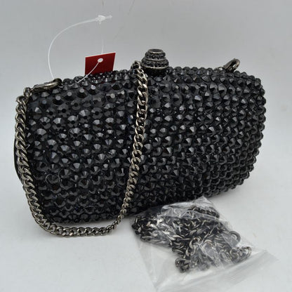 Beaded Evening Clutch Bag with Removable Chain Strap