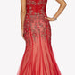Juliet 656 Sleeveless Appliqued Mermaid Gown Godets and Train