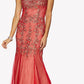 Juliet 656 Sleeveless Appliqued Mermaid Gown Godets and Train