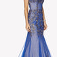 Juliet 656 Sleeveless Appliqued Mermaid Gown Godets and Train