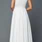 Juliet 657 Cap Sleeves Beaded Bodice A-line Long Dress