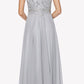 Juliet 657 Cap Sleeves Beaded Bodice A-line Long Dress